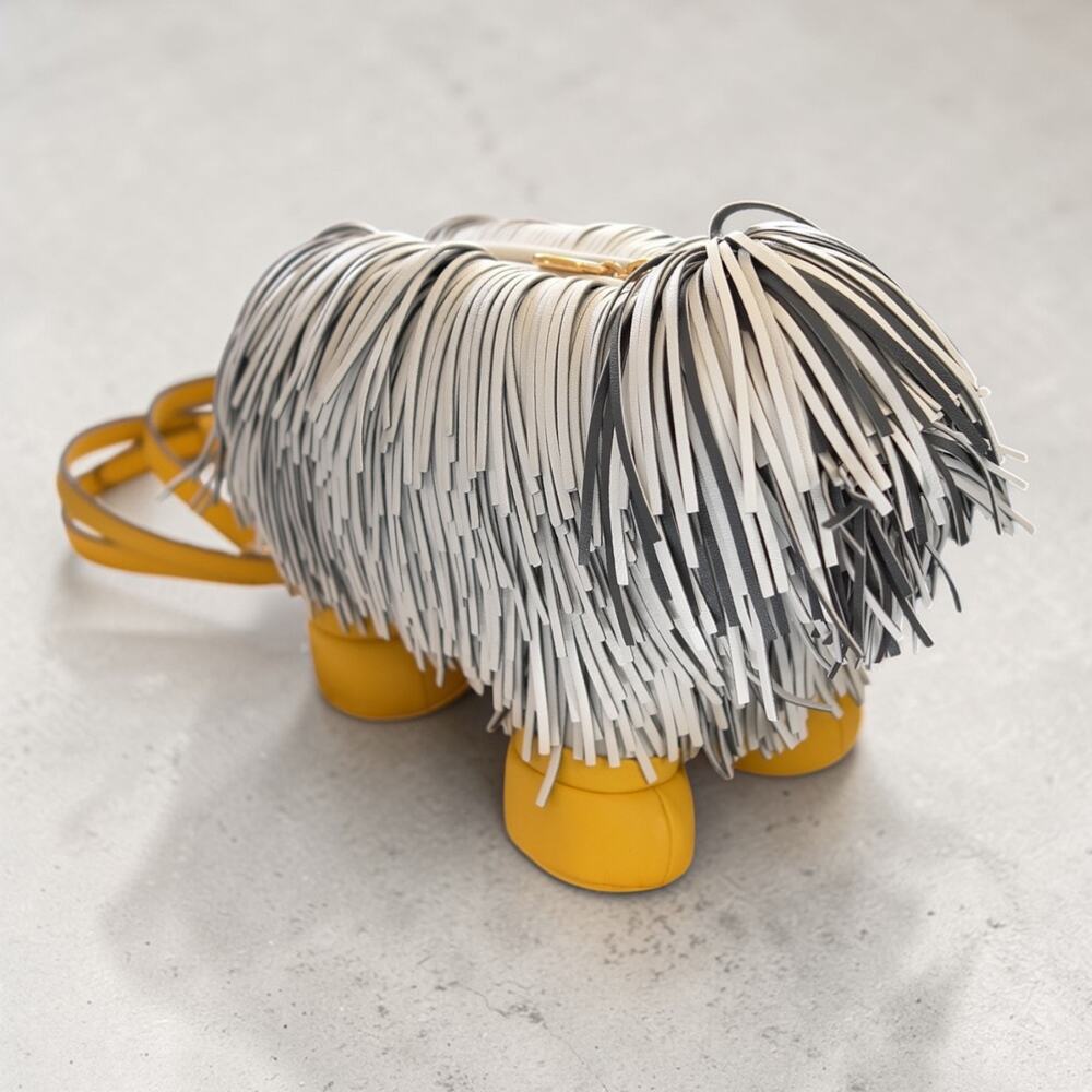 Kate Spade Showdog Fringed 3D Dog Leather Crossbody Bag KB164 Mint Rare - Picture 10 of 16